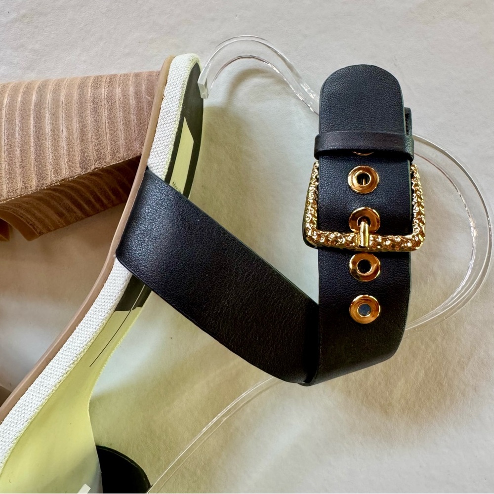 NWOB DOLCE VITA Paytin 3” Heel Black Leather Women’s Sandals (7.5) - Picture 13 of 17